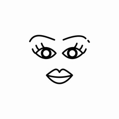 makeup visage icon sign vector