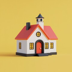 Whimsical Toy House on a Sunny Day