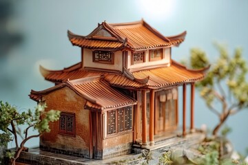 Obraz premium Chinese house with generative ai