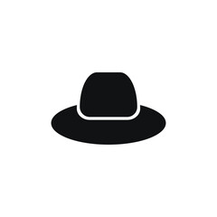 Hat icon vector. Black silhouette hat icon