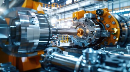 Obraz premium Advanced Aerospace Manufacturing with Precision Robotics and Engineering Oversight