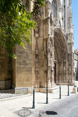 The entrance of the Aix Cathedral in Aix-en-Provence, France