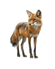 Fototapeta premium Fox stands on a white background