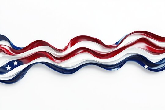 Three-dimensional art piece depicting the US flag with swirls of patriotic colors.