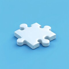Obraz premium Minimalist Puzzle Piece on Vibrant Blue Background