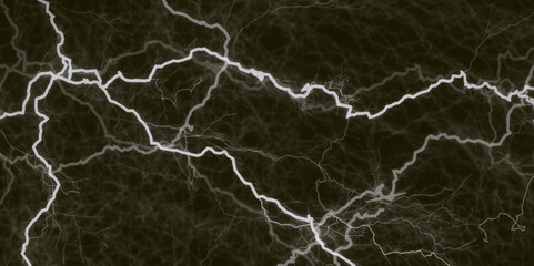 Lightning bolt. thunder lighting on black sky. 3d illustration, lightning, storm, thunder set. Frame of lightnings on black background 8k. black marble background.