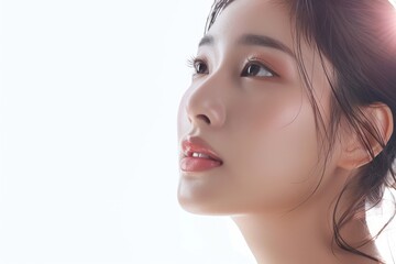 Fototapeta premium Asian woman with fresh skin beauty and cosmetology concept.
