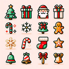christmas icons set