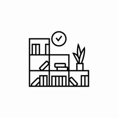 books shelf icon sign vector