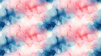 Fototapeta premium Modern ink stains texture with pink pastel fluid design featuring blue watercolor paint ideal for fashion and interior wallpaper applications