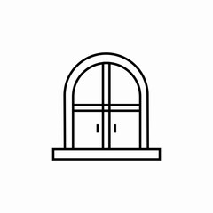 castle doors icon sign vector