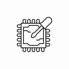 cpu service repair icon sign vector
