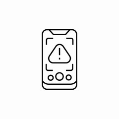 phone warning exclamation mark icon sign vector