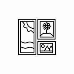 pictures on the wall icon sign vector