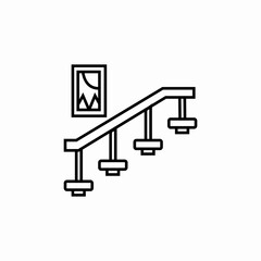 stairs home icon sign vector