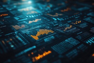 A Close-up of a Digital Interface Displaying Data and Graphs