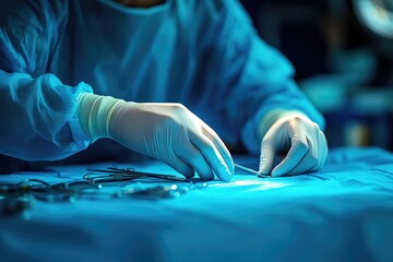 A Close-up of a Surgeon's Hands During Surgery