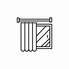 window curtains icon sign vector