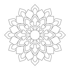 Attractive and artistic mandala design for coloring book, vector file