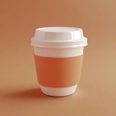 Minimalist Coffee Cup on Warm Toned Background