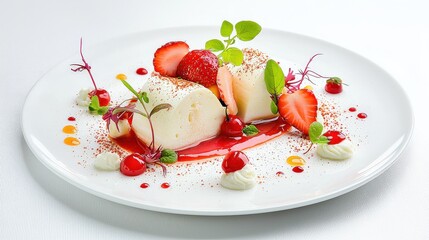 Beautifully styled plate, combining aesthetic flair with intricate plating to create a captivating dining experience.