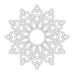 Circular Flower Mandala with vintage floral style Coloring book page, vector file