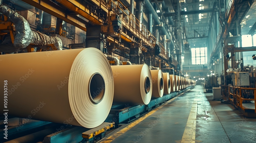 Poster paper roll production in modern factory environment