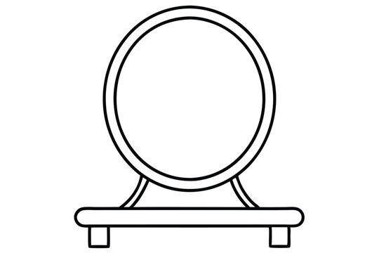 recommend clip art: A Table mirror line art vector illustration