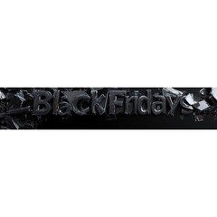 Black background with white text that says Black Friday