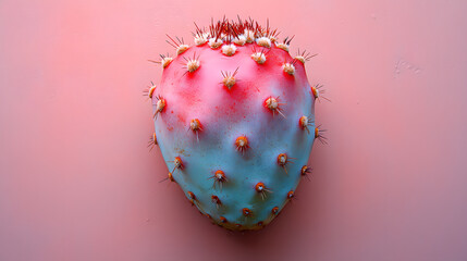 An Exquisite Prickly Pear Cactus Fruit on a Soft Pink Canvas: A Minimalist Approach to Modern Branding and Packaging Design