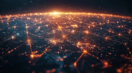 Obraz premium Aerial View of Global Logistics Network Connections