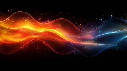 Fototapeta premium Vibrant Abstract Digital Wave Pattern in Neon Colors