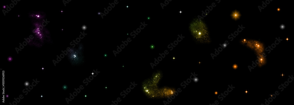 Wall mural galaxy in a free space. 3d rendering