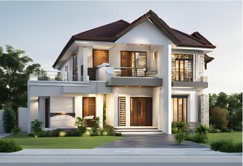 Charming house for sale, isolated on a white background, ideal for real estate listings, promotional materials, and design projects
