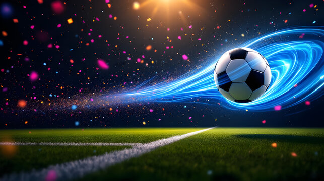 Futuristic Soccer Ball in Motion