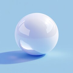 Minimalist Transparent Glass Sphere in Soft Blue Tones
