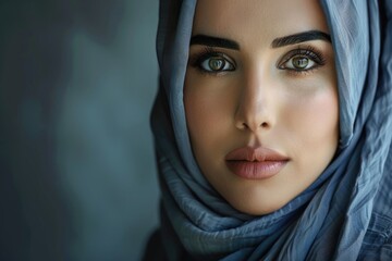 Arabian women in hijab portraits for business.