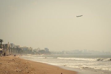 Beach in the Mumbai, India. Coastline Versova