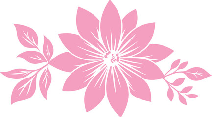 Simple Flower Silhouette Vector Design on white background