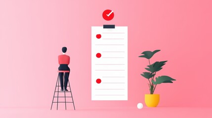 A checklist with a red tick mark for a missed task, emphasizing the importance of staying on track and meeting deadlines.