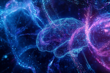 Futuristische Darstellung eines menschlichen Gehirns