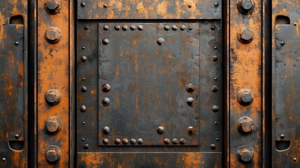 Fototapeta premium Rusty Industrial Wall with Rivets