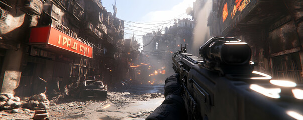 Action shooter video game design for