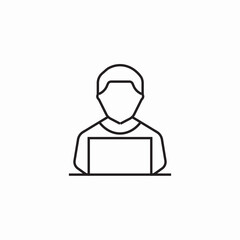 laptop male user icon sign vector