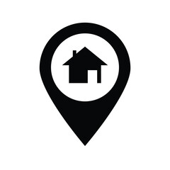 house map pin home vector map pointer icon