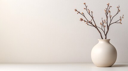 Minimalist Banner Mockup on Neutral Wall for Elegant Presentation