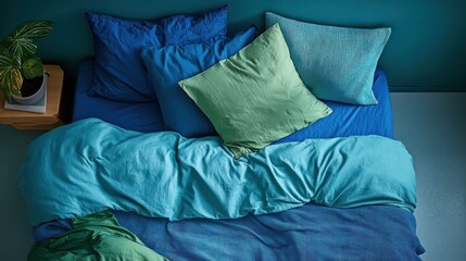 Blue and Green Bedding