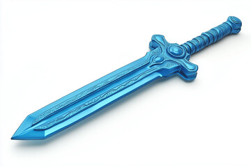 Toy plastic sword isolated on white background...