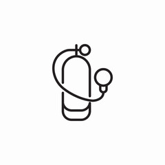 air balloon diving icon sign vector