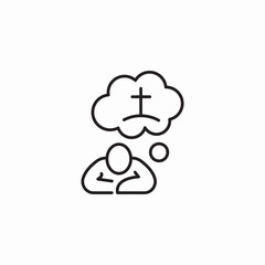 depression anxiety thinking about death icon sign vector